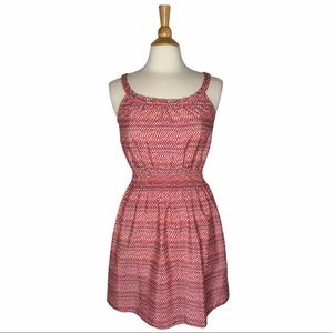 GAP Pink Orange Braid Chevron Dress S H1